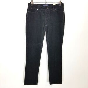 Talbots Women Slim Ankle Corduroy Pants Sz 2 Petite Black Straight Casual Work